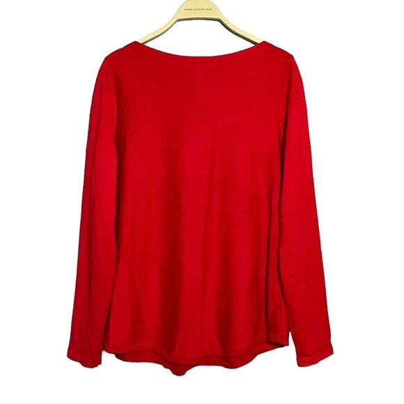 Chico Sweater Women Size 1 M Flower Embroidery Applique Patch Casual Comfy Boho - Picture 2 of 10